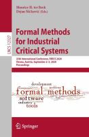 Formal Methods for Industrial Critical Systems 25th International Conference, FMICS 2020, Vienna, Austria, September 2–3, 2020, Proceedings /