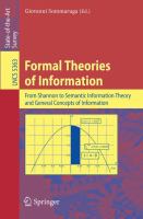 Formal theories of information from Shannon to semantic information theory and general concepts of information /