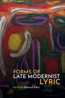 Forms of late modernist lyric