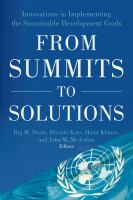From summits to solutions : innovations in implementing the sustainable development goals /