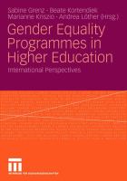 Gender equality programmes in higher education international perspectives /