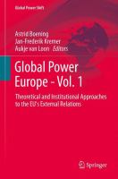 Global Power Europe - Vol. 1 Theoretical and Institutional Approaches to the EU's External Relations /