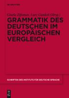 Grammatik des Deutschen im europäischen Vergleich das Nominal /