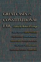 Great Cases in Constitutional Law