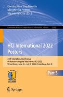 HCI International 2022 Posters 24th International Conference on Human-Computer Interaction, HCII 2022, Virtual Event, June 26 – July 1, 2022, Proceedings, Part III /