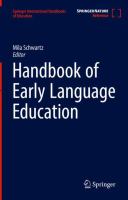 Handbook of Early Language Education