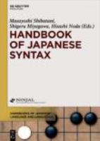 Handbook of Japanese syntax