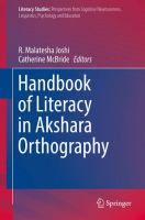 Handbook of Literacy in Akshara Orthography