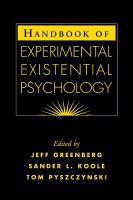 Handbook of experimental existential psychology