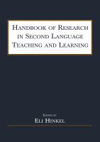 Handbook of research in second language teaching and learning