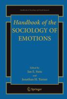 Handbook of the sociology of emotions