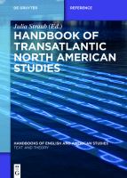 Handbook of transatlantic North American studies