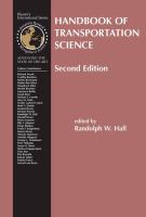 Handbook of transportation science