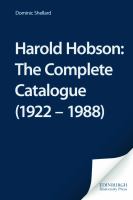Harold Hobson : the complete catalogue, 1922-1988 /