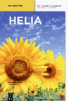 Helia scientific bulletin of the F.A.O. Research Network on Sunflower.