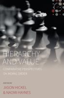 Hierarchy and value : comparative perspectives on moral order /