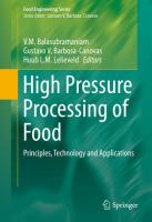 High Pressure Processing of Food Principles, Technology and Applications /