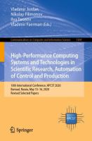 High-Performance Computing Systems and Technologies in Scientific Research, Automation of Control and Production 10th International Conference, HPCST 2020, Barnaul, Russia, May 15–16, 2020, Revised Selected Papers /