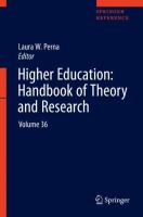 Higher Education: Handbook of Theory and Research Volume 36 /