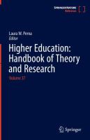 Higher Education: Handbook of Theory and Research Volume 37 /