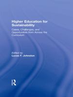 Higher education for sustainability cases, challenges, and opportunities from across the curriculum /