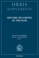 Histoire des parties du discours /