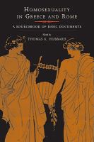 Homosexuality in Greece and Rome a sourcebook of basic documents /