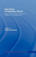 How does privatization work? essays on privatization in honour of Professor V.V. Ramanadham /