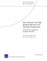 How schools can help students recover from traumatic experiences a tool-kit for supporting long-term recovery /