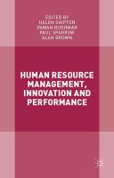 Human resource management, innovation and performance