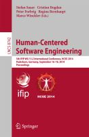 Human-Centered Software Engineering 5th IFIP WG 13.2 International Conference, HCSE 2014, Paderborn, Germany, September 16-18, 2014. Proceedings /