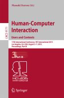 Human-Computer Interaction: Users and Contexts 17th International Conference, HCI International 2015, Los Angeles, CA, USA, August 2–7, 2015. Proceedings, Part III /