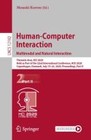 Human-Computer Interaction. Multimodal and Natural Interaction Thematic Area, HCI 2020, Held as Part of the 22nd International Conference, HCII 2020, Copenhagen, Denmark, July 19–24, 2020, Proceedings, Part II /