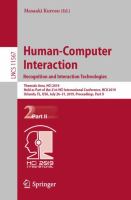 Human-Computer Interaction. Recognition and Interaction Technologies Thematic Area, HCI 2019, Held as Part of the 21st HCI International Conference, HCII 2019, Orlando, FL, USA, July 26–31, 2019, Proceedings, Part II /