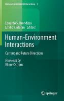 Human-environment interactions current and future directions /