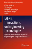 IAENG Transactions on Engineering Technologies Special Issue of the World Congress on Engineering and Computer Science 2012 /
