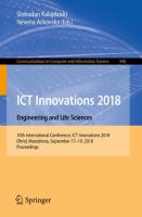 ICT Innovations 2018. Engineering and Life Sciences 10th International Conference, ICT Innovations 2018, Ohrid, Macedonia, September 17–19, 2018, Proceedings /