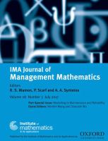 IMA journal of management mathematics