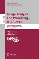 Image Analysis and Processing -- ICIAP 2011 16th International Conference, Ravenna, Italy, September 14-16, 2011, Proceedings, Part II /