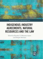 Indigenous-industry agreements, natural resources, and the law
