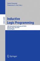 Inductive Logic Programming 20th International Conference, ILP 2010, Florence, Italy, June 27-30, 2010, Revised Papers /