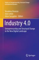 Industry 4.0 Entrepreneurship and Structural Change in the New Digital Landscape /