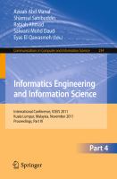 Informatics Engineering and Information Science, Part IV International Conference, ICIEIS 2011, Kuala Lumpur, Malaysia, November 12-14, 2011. Proceedings, Part IV /