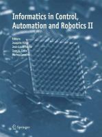 Informatics in Control, Automation and Robotics II