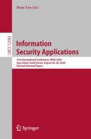 Information Security Applications 21st International Conference, WISA 2020, Jeju Island, South Korea, August 26–28, 2020, Revised Selected Papers /