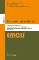 Information Systems 17th European, Mediterranean, and Middle Eastern Conference, EMCIS 2020, Dubai, United Arab Emirates, November 25–26, 2020, Proceedings /