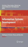 Information Systems Development Challenges in Practice, Theory, and Education Volume 1 /