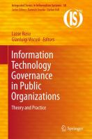 Information Technology Governance in Public Organizations Theory and Practice /