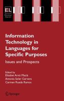 Information Technology in Languages for Specific Purposes Issues and Prospects /