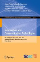 Information and Communication Technologies 9th Conference of Ecuador, TICEC 2021, Guayaquil, Ecuador, November 24–26, 2021, Proceedings /